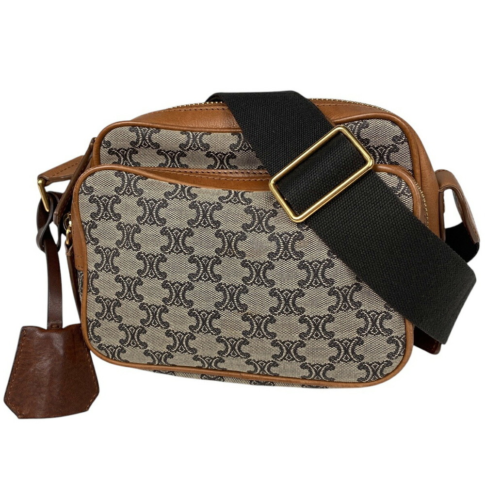 Celine Macadam canvas Crossbody Bag beige brown - Picture 1 of 7